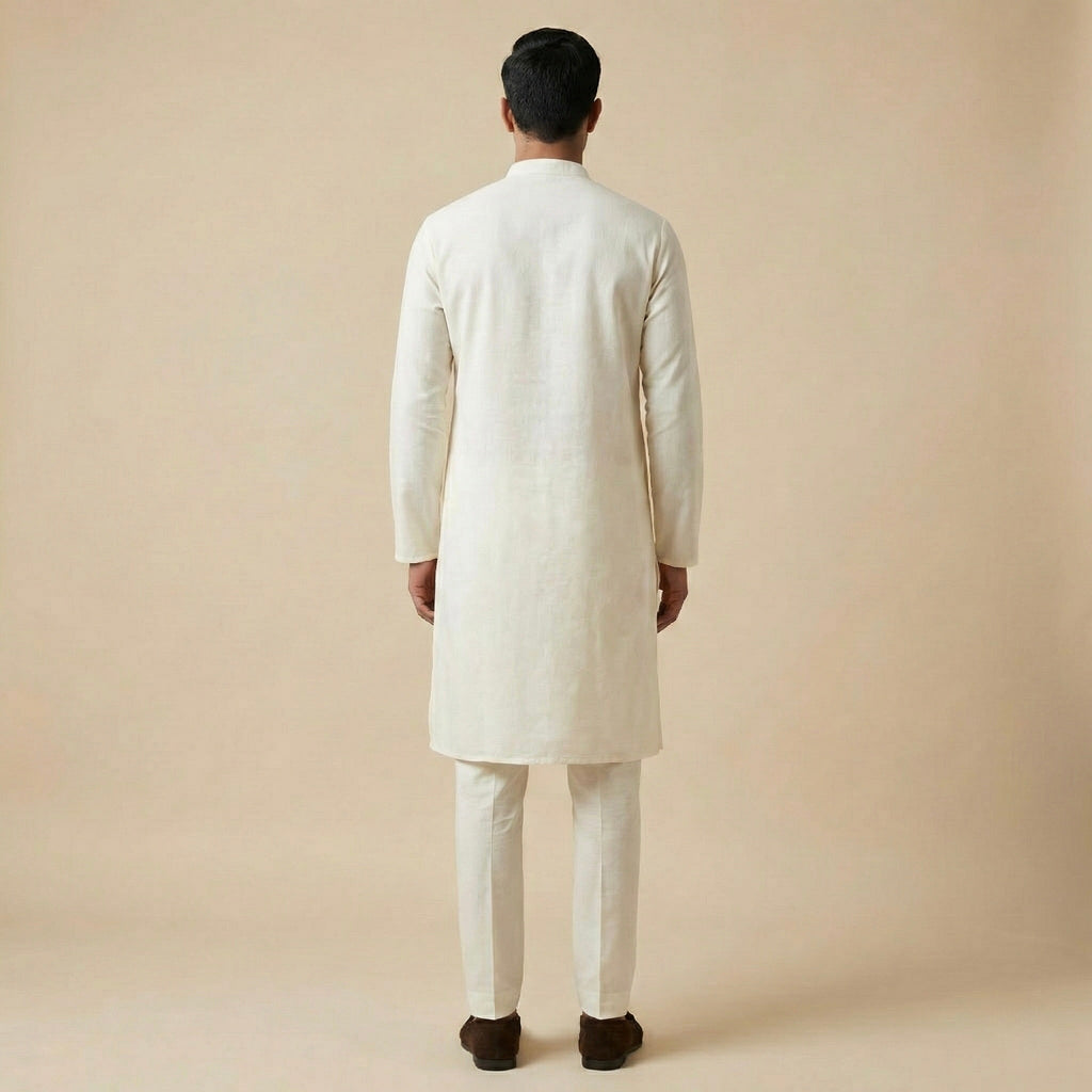 Plain Kurta - Ivory - Elvaan