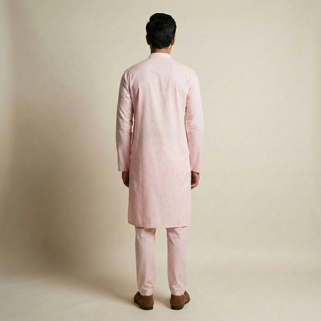 Plain Kurta - Pink - Elvaan