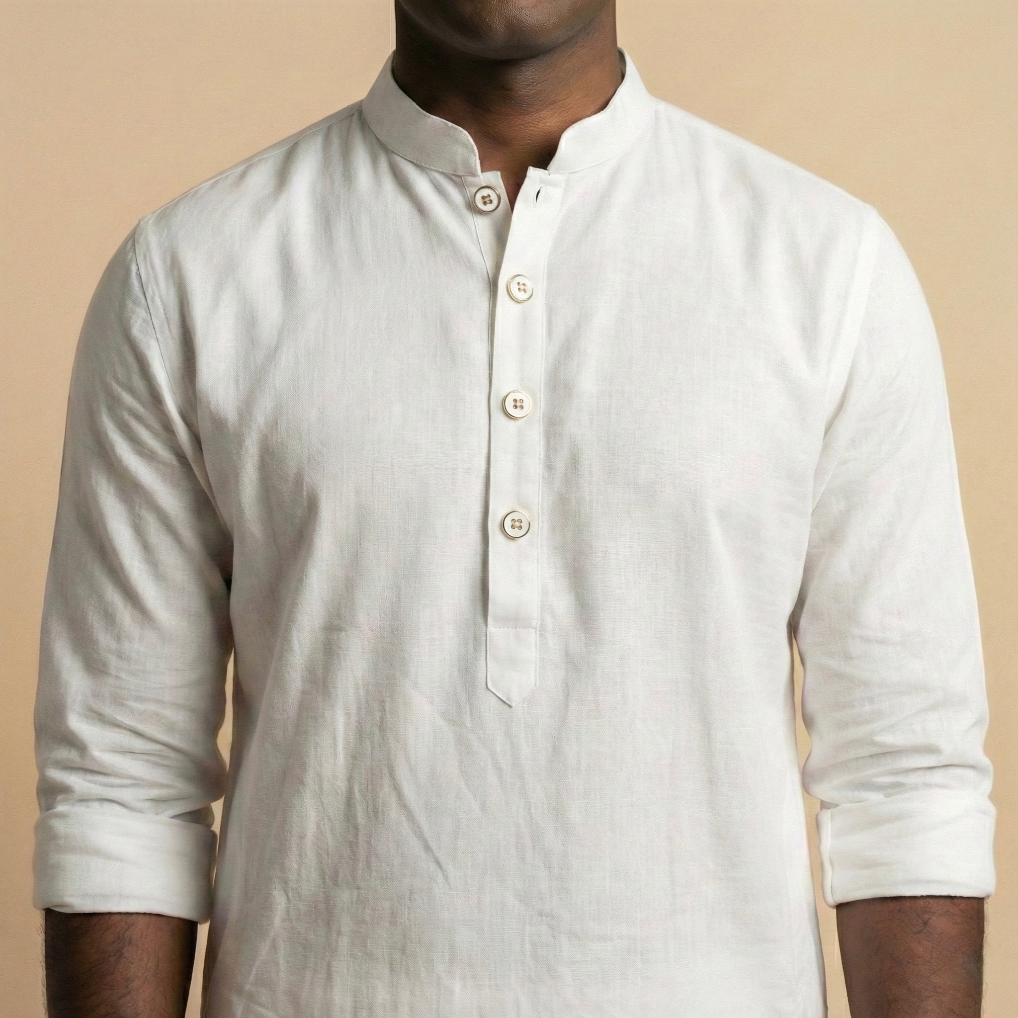 Plain Kurta Set - White - Elvaan
